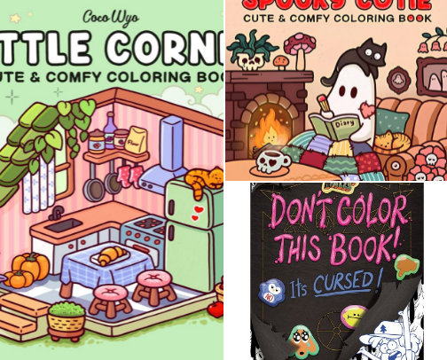 Affordable and fun coloring activities! cover photo collage