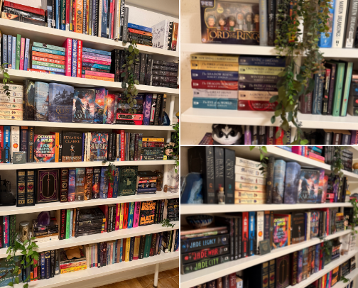 Bookshelf decorations cover photo collage