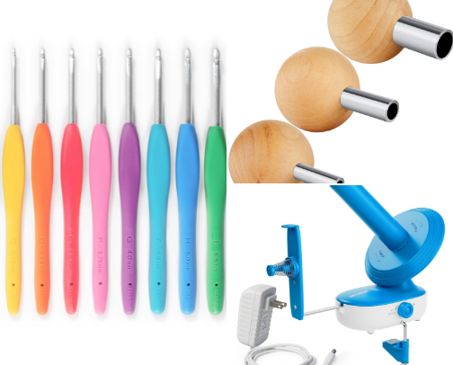 Crochet supplies cover photo collage