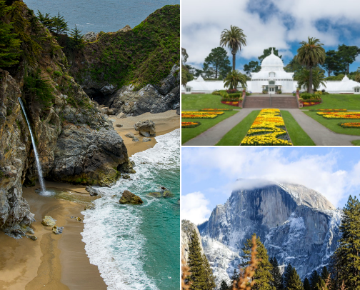 Curated California cover photo collage