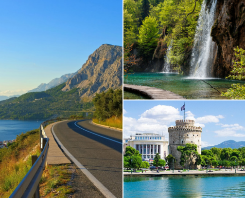 European travel cover photo collage