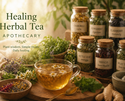 My Healing Herbal Tea Apothecary cover photo collage