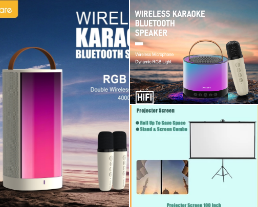 Bluetooth speaker with mic cover photo collage