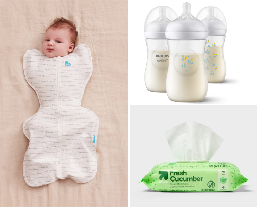 Baby First time month essentials cover photo collage