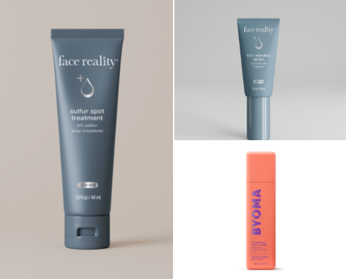 Acne prone skincare cover photo collage