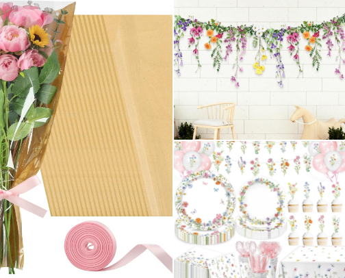 Flower Bouquet Party Items 🌺 cover photo collage