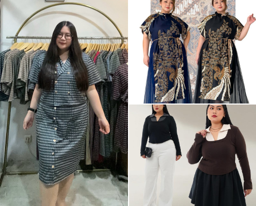 Fashion big sizes cover photo collage