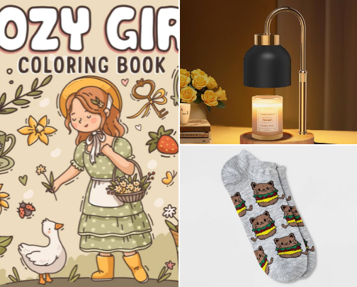 Cozy girl stress relief cover photo collage