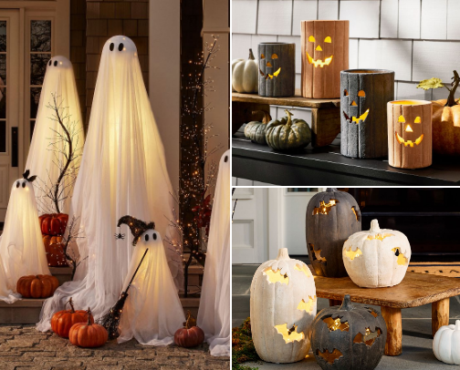 Halloween decor for the porch and the house cover photo collage