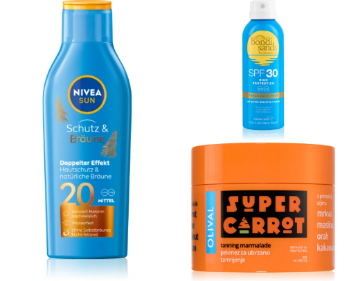 Sun cream cover photo collage