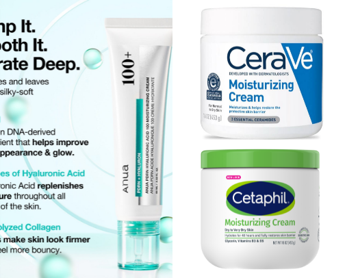 💧 My Favorite Moisturizers for Dry & Dehydrated Skin 🤍✨ cover photo collage