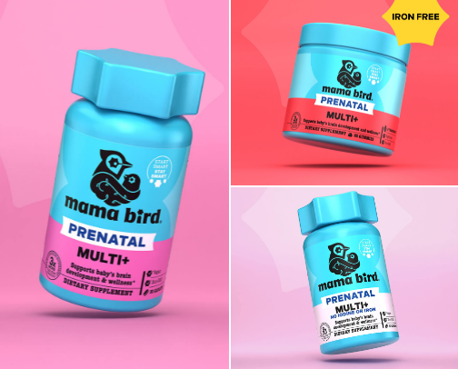 Mama Bird Prenatal Vitamins & Pregnancy Supplements for Baby's Brain Development cover photo collage