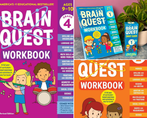 Save & Read - Brain Quest Workbook: 4th Grade Revised Edition enrichment picks for grade 4 cover photo collage