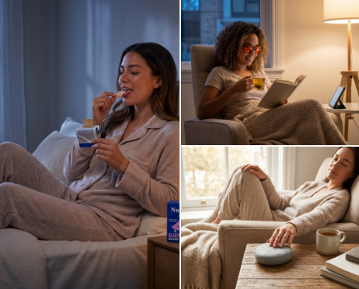 Everything Your Insomniac Self Needs on Amazon — Sleep Aids, Weighted Blankets, Cooling Sheets, Sound Machines & More cover photo collage