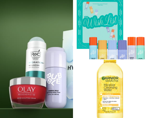 Skincare products cover photo collage
