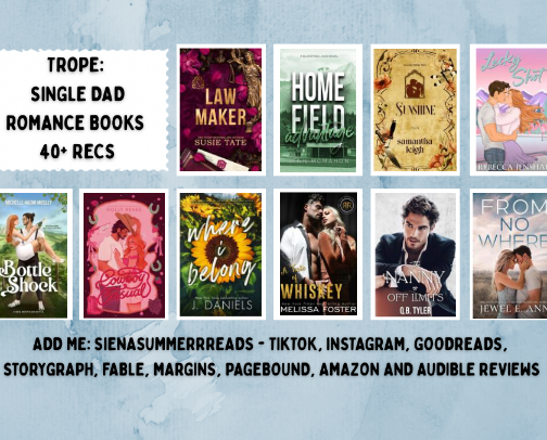 Single Dad Adult Romance Book Recommendations 📚 cover photo collage