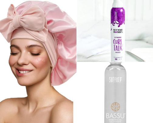 Curly hair care cover photo collage