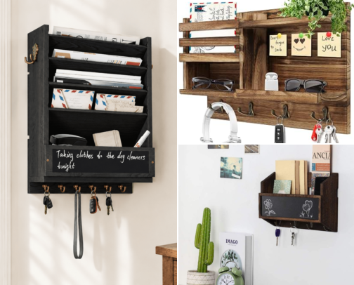I Finally Fixed My Mail Pile Problem With a Wall Mounted Mail Sorter cover photo collage