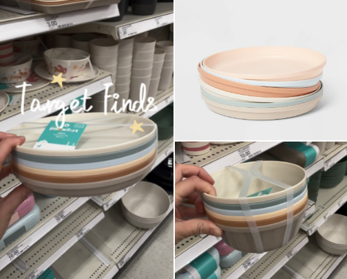 Toddler plates from Target cover photo collage