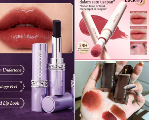 Affordable lipstick, liptint cute cover photo collage