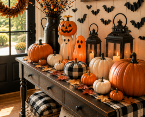 Halloween Decor for the Living Room: Spooky Without Wrecking Your Neutrals 🎃👻 cover photo collage