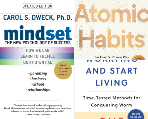 Best Self Help Books for Mindset, Habits and Growth cover photo collage