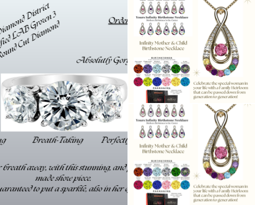 **Jewelry that sings & shines continously cover photo collage