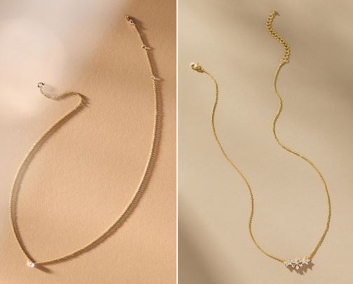 Everyday gold necklaces cover photo collage