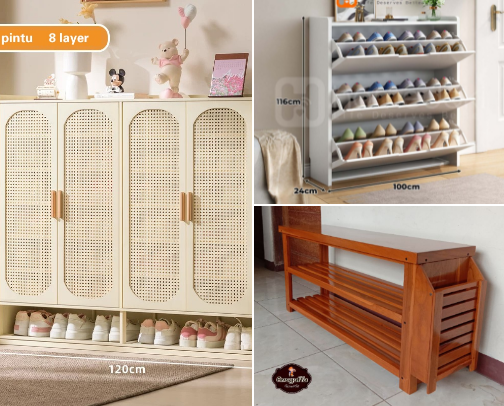 Shoe cabinet cover photo collage