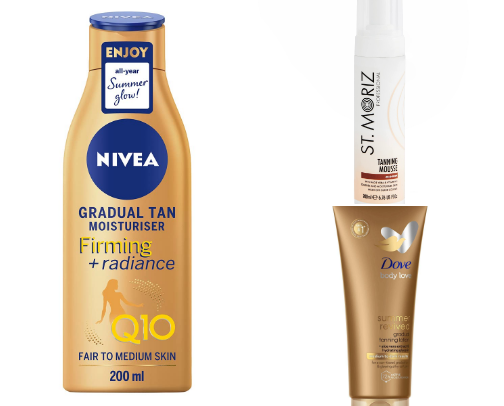 Products for glowing and silky smooth skin cover photo collage