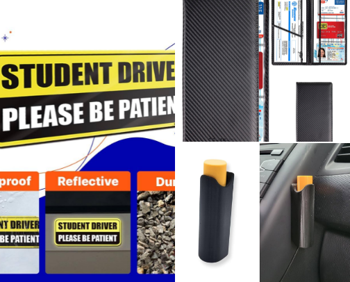 License to Thrill: New Driver Essentials That Slap cover photo collage