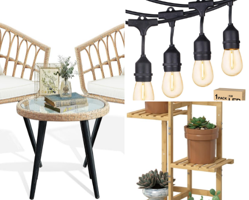 Cozy Modern Balcony Decor Finds from Amazon cover photo collage