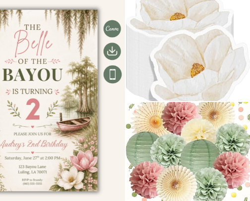 🌿 Belle of the Bayou Party Edit cover photo collage