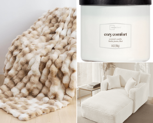 cozy home finds from Walmart cover photo collage