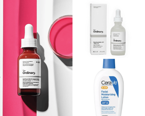 Fav skincare items cover photo collage