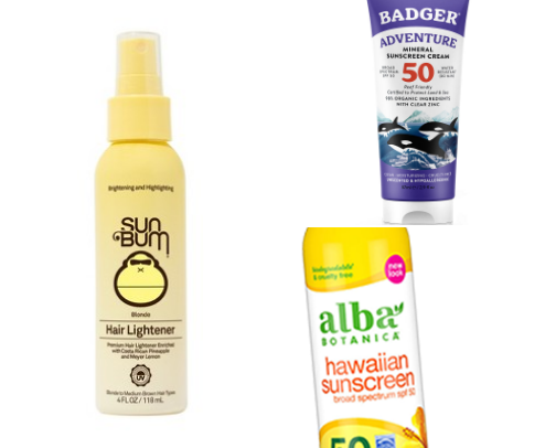 The best skin and hair products for beach life cover photo collage