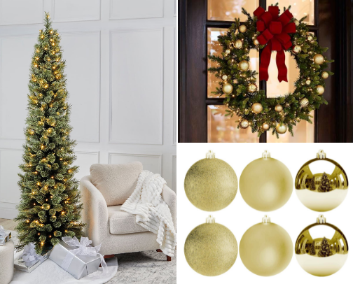GOLD & BLACK CHRISTMAS DECOR cover photo collage