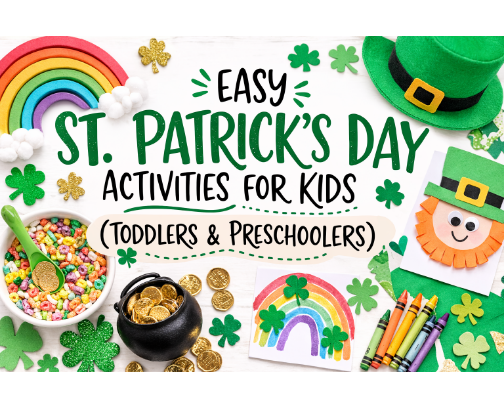 Easy St. Patrick’s Day Activities for Kids (Toddlers & Preschoolers cover photo collage