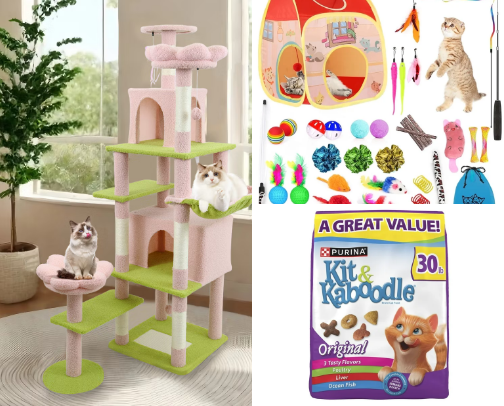 My cats favourite toys and food ❤️ cover photo collage