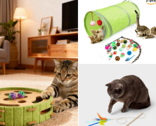 My cats favourite toys and food ❤️ cover photo collage