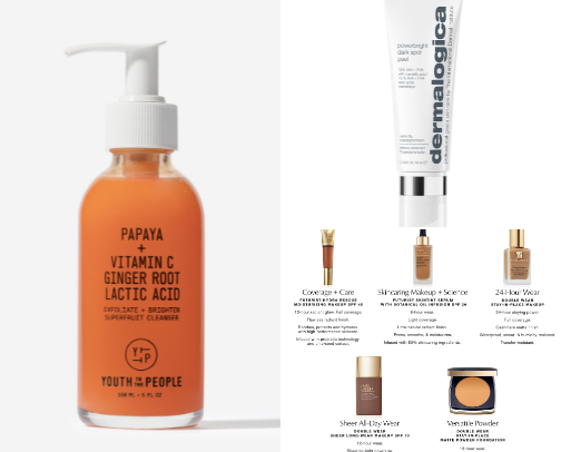 Skin Care + Makeup cover photo collage