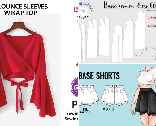 PDF Sewing Patterns for Dresses, Bags & DIY Fashion cover photo collage