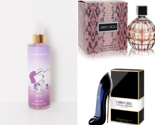 perfumes and body mists cover photo collage