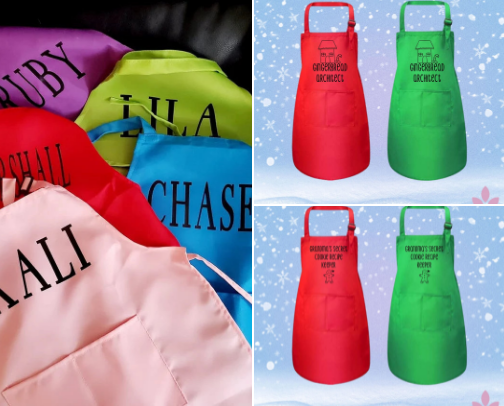 Colorful Kids Aprons for Baking, Crafting, and Pretend Play cover photo collage