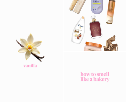 All vanilla the scents 🤍 cover photo collage