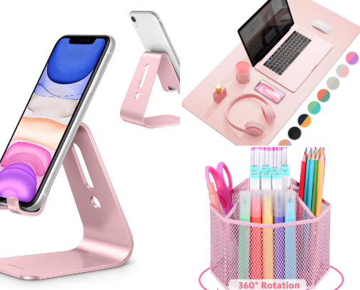 Pretty in Pink: Desk Must-Haves cover photo collage