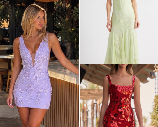 HOCO dresses under $100 cover photo collage