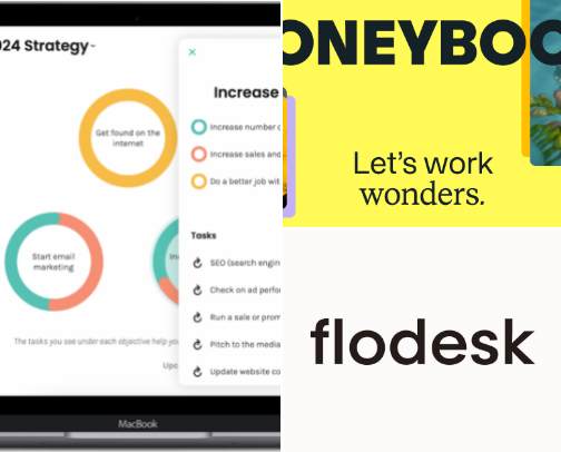 My tech stack for my Small Business cover photo collage