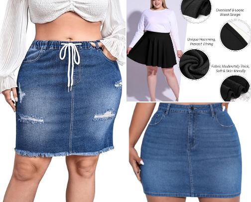 Looking for trendy plus size skirts that flatter every curve? cover photo collage