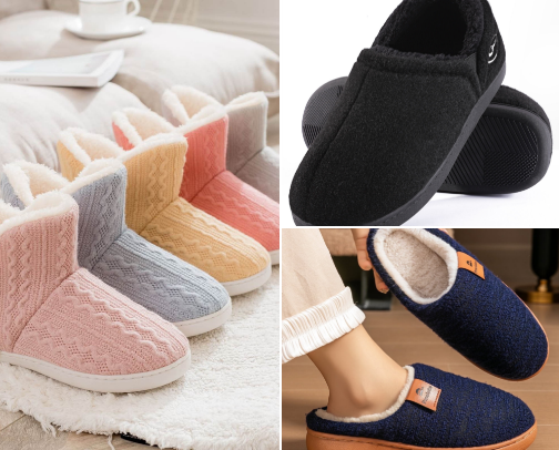 Men and women slipper cover photo collage
